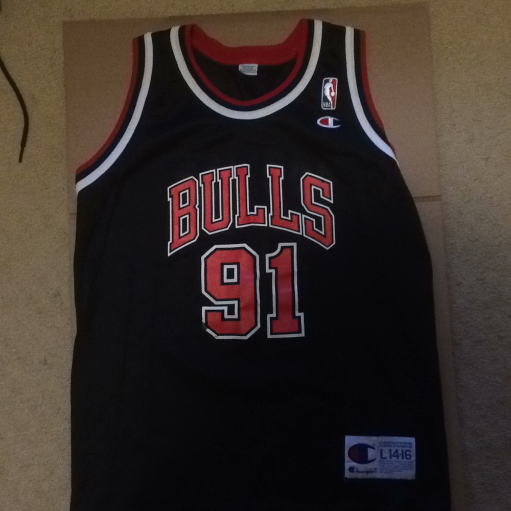 Dennis Rodman Champion Bulls Jersey Large (14-16)